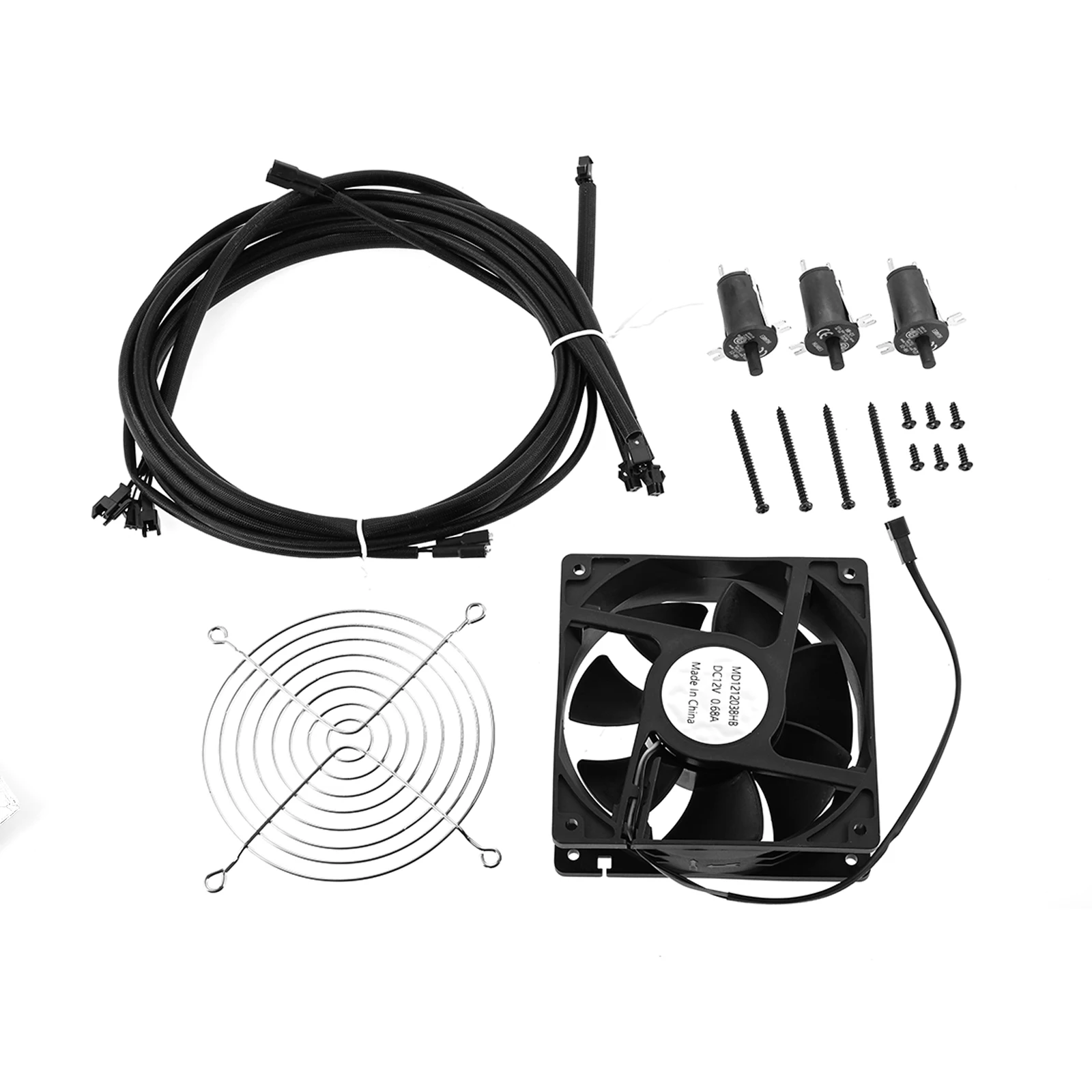 Replacement Fan and Lid/Door Switch Kit Fit for Masterbuilt Gravity Series 560/800/1050 Digital Charcoal Grill and Smoker Combo