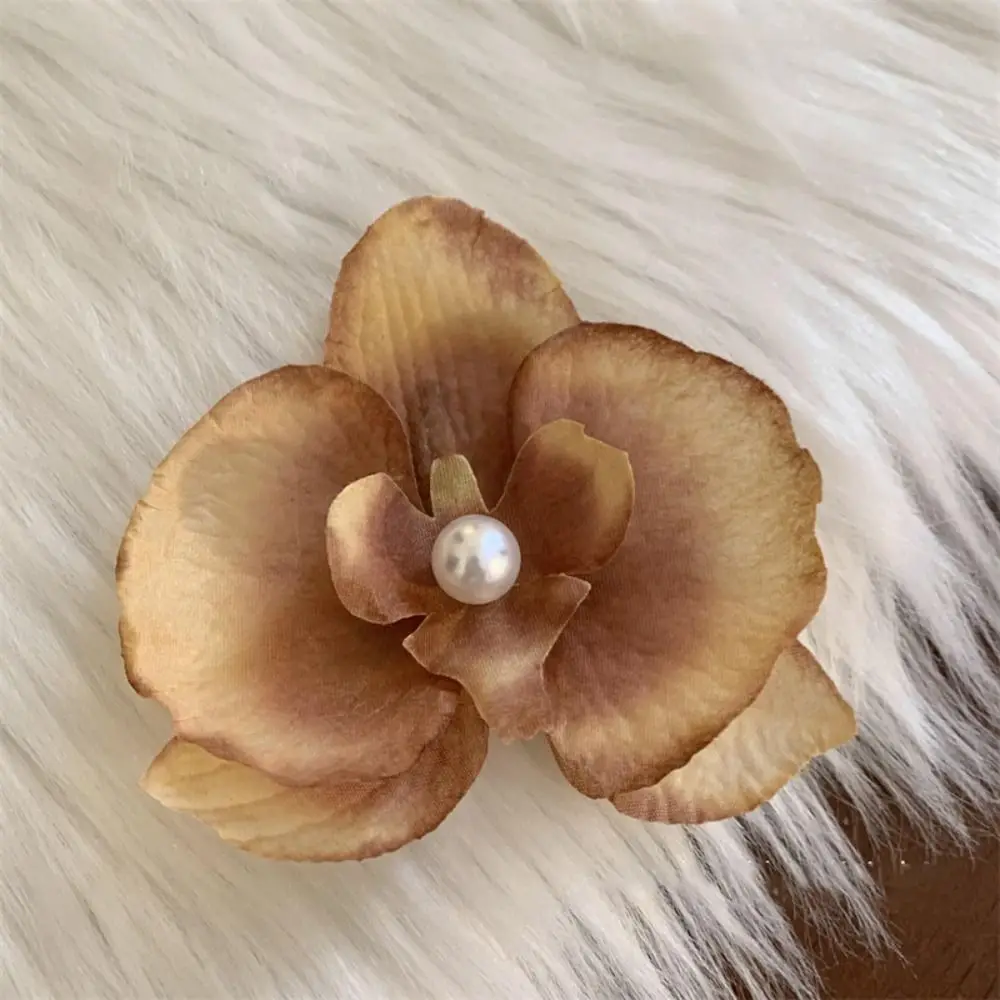 Fashion Phalaenopsis Flower Hairpin Silk Seaside Holiday Headdress Women Hair Accessories Photo Bangs Clip Super Fairy