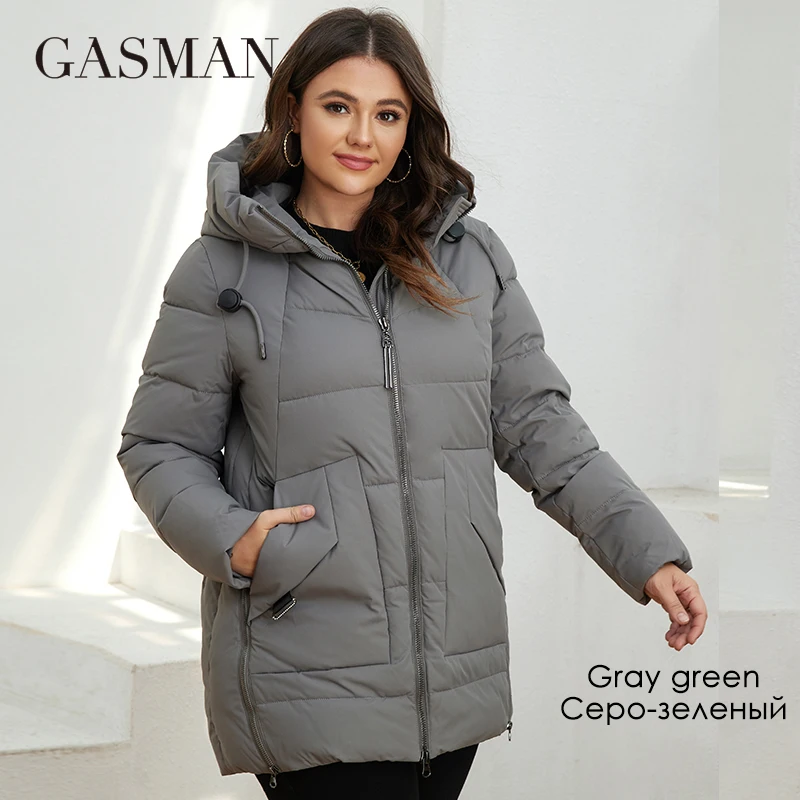 GASMAN New Fashion Down Jacket Women Plus Size Short Casual Hooded Big Pocket Parkas Female multicolor Coat Outwear GM-82172