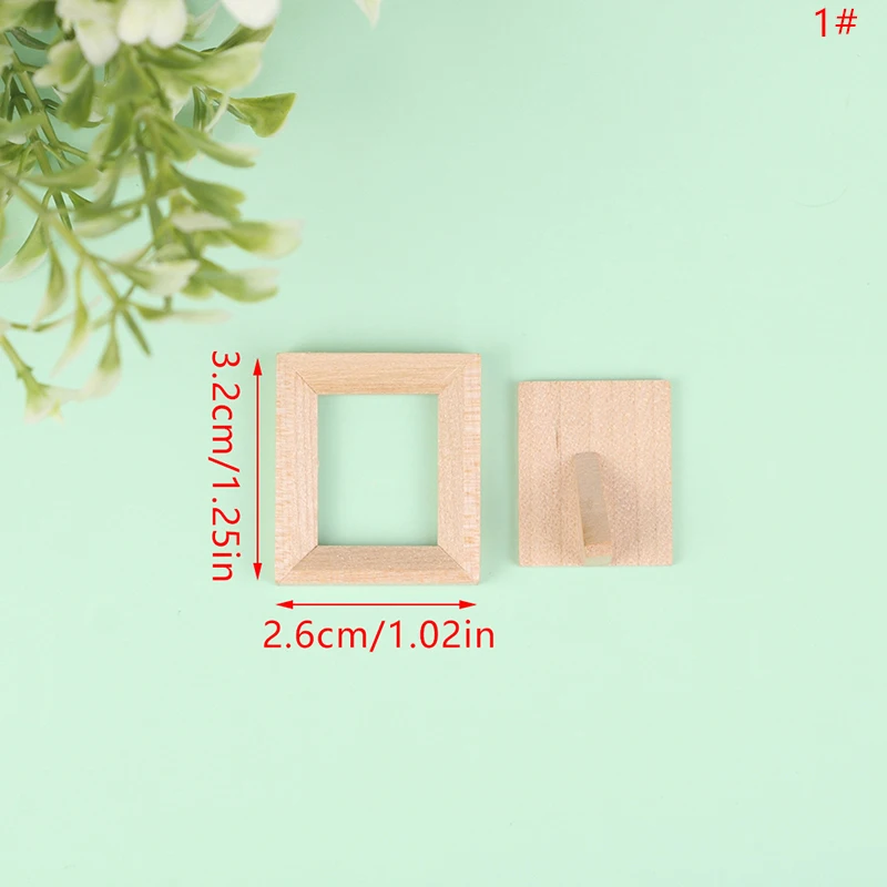 1Pc 1/12 Dollhouse Miniature Wood Photo Frame Simulation Furniture Model Accessories Doll House Decoration