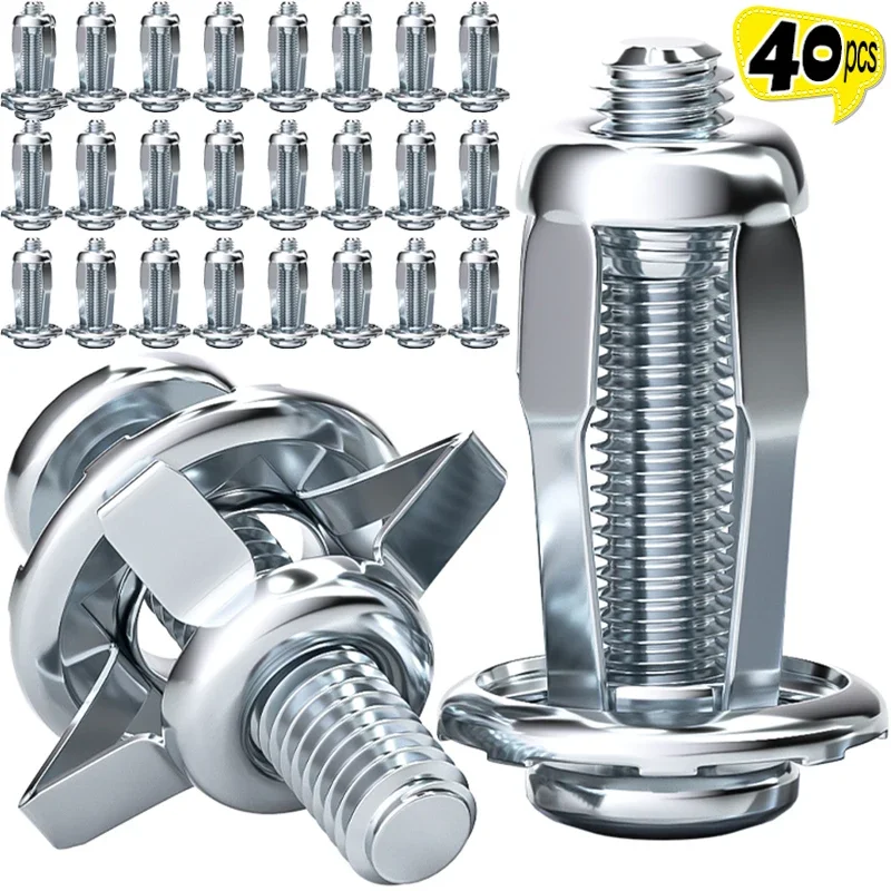 40/4pcs Jack Nuts Screws Expansion Petal Screw Anchors Plugs for Curtain Expansion Clamp Rivet Lock Bolt Nut Bolt Wall Fasteners