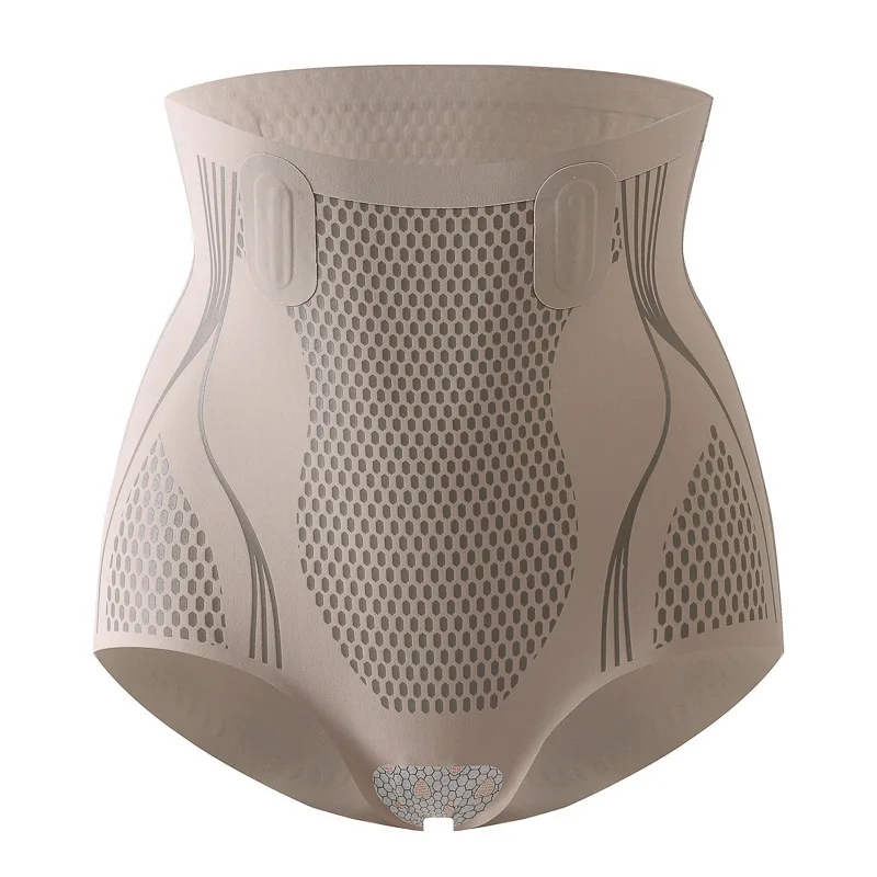 Ice Silk Ion Fiber Repair Shaping Women Tummy Control Sculpt Underwear Short High Waisted Body Shaper Briefs Firm Pant Shapewear