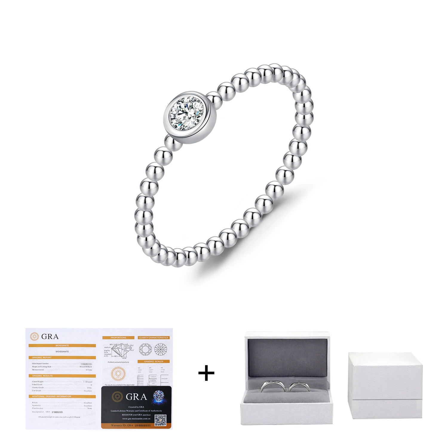 YANLOK 925 Sterling Silver Delicate VVS1 D Color Round Moissanite Ring For Women Trendy Simple Daily Finger Rings Fine Jewelry