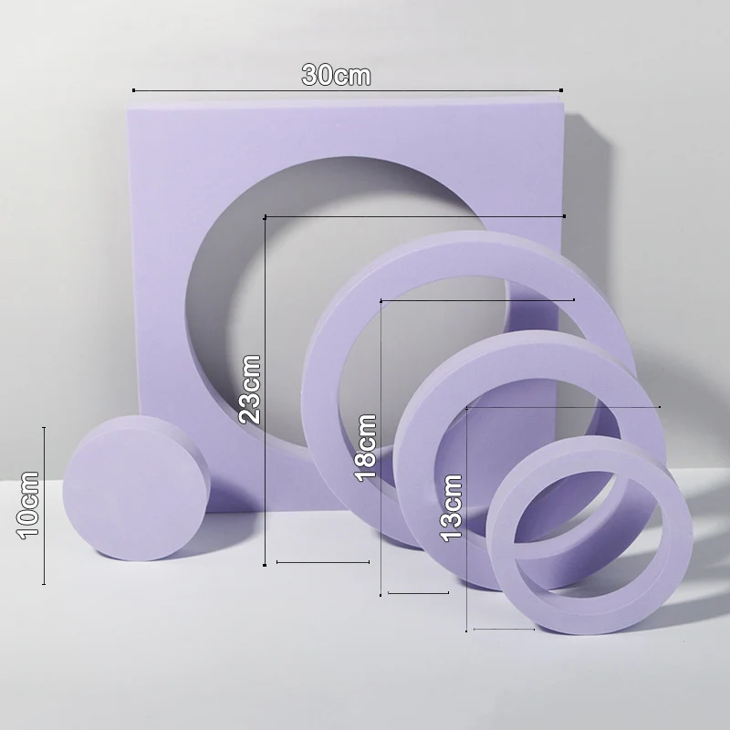 Purple round 5 pcs