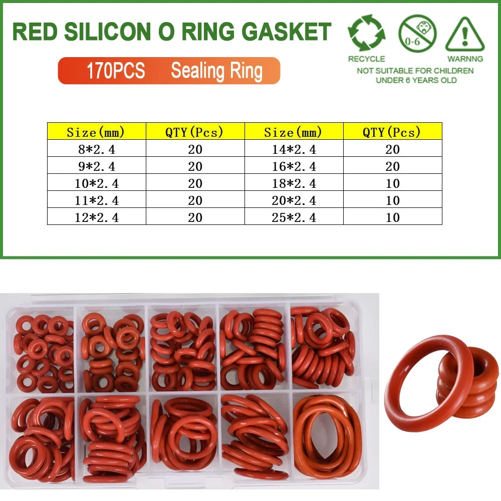 Red 170Pcs CS2.4mm