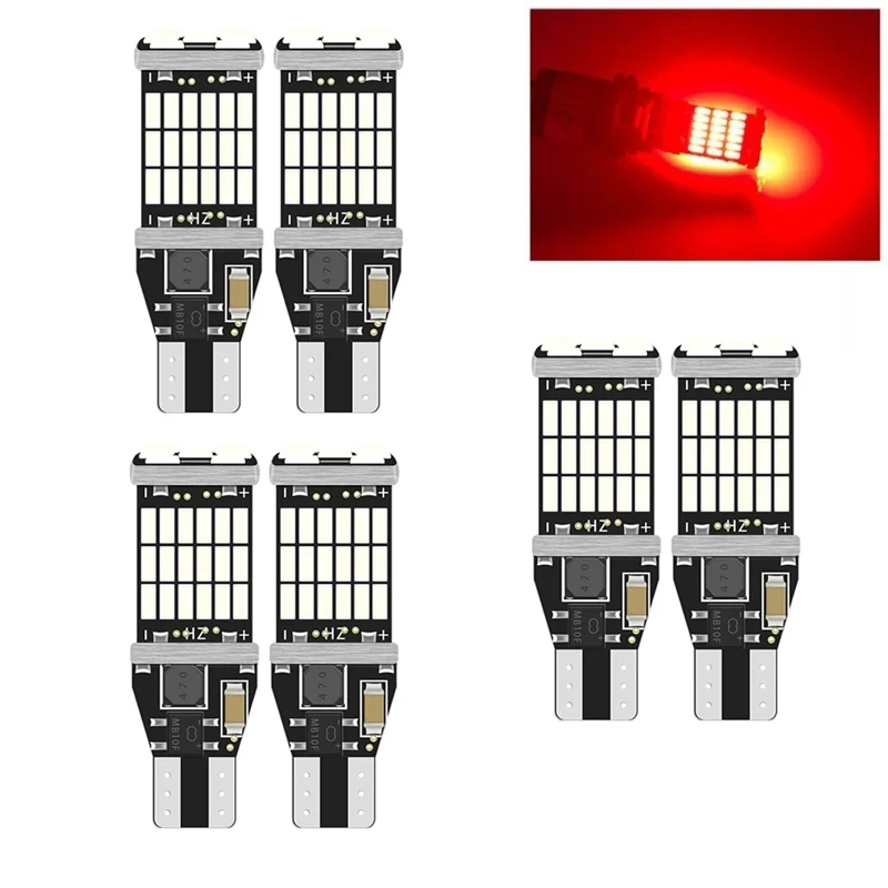 6Pcs Red T15 W16W