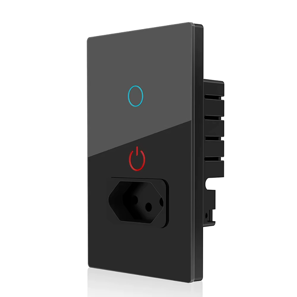 Wifi Smart Tuya Brazil Parallel Light Switch Wall Socket Brazilian Plug Outlet Touch Glass Panel Intelligent Alexa Google Home
