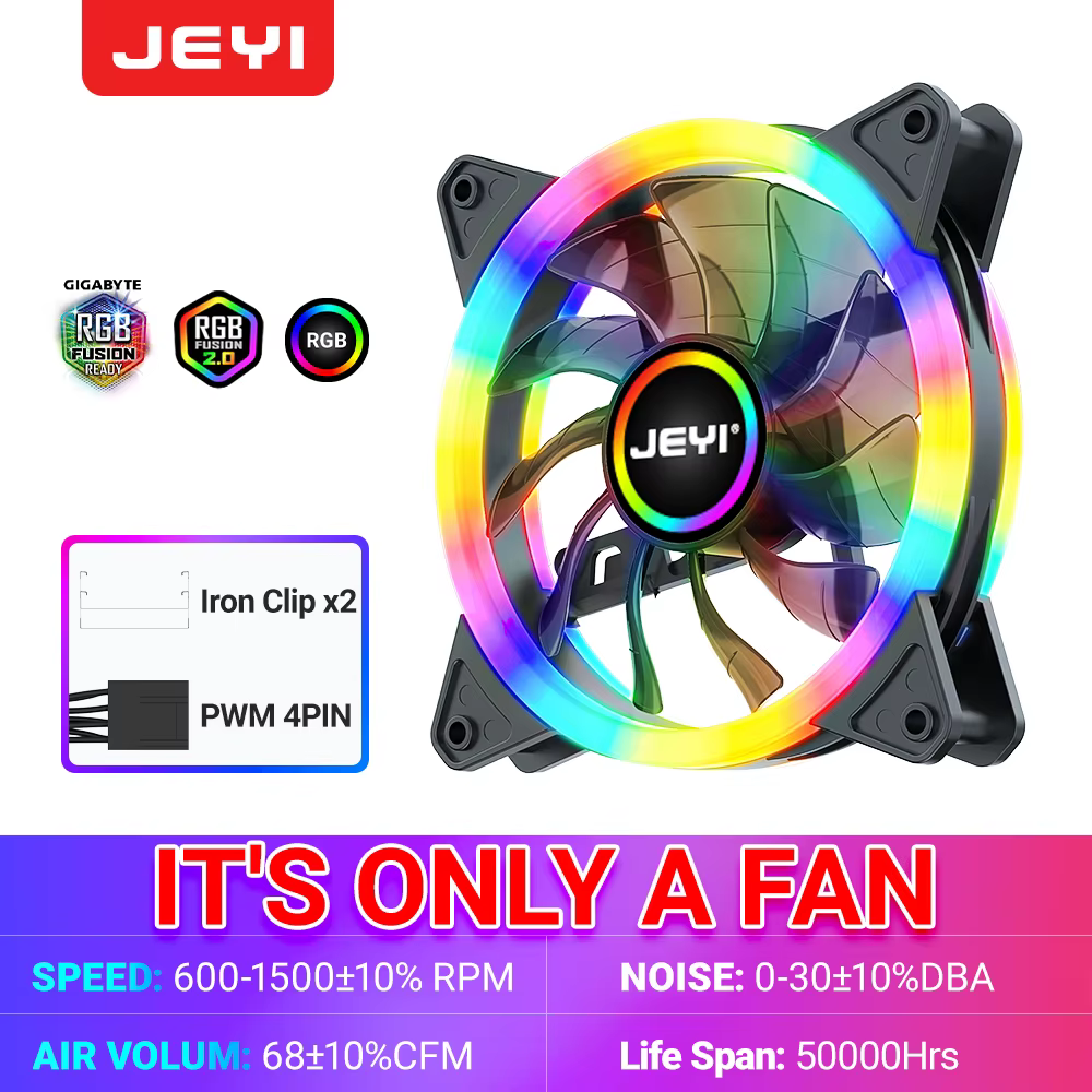 JEYI RGB CPU Cooler 4/6 Heat Pipes Air Tower Radiator PC 12cm PWM Fan for Intel 1700 1200 1150 1155 1156 1366 2011 AM5 AM4 AM3