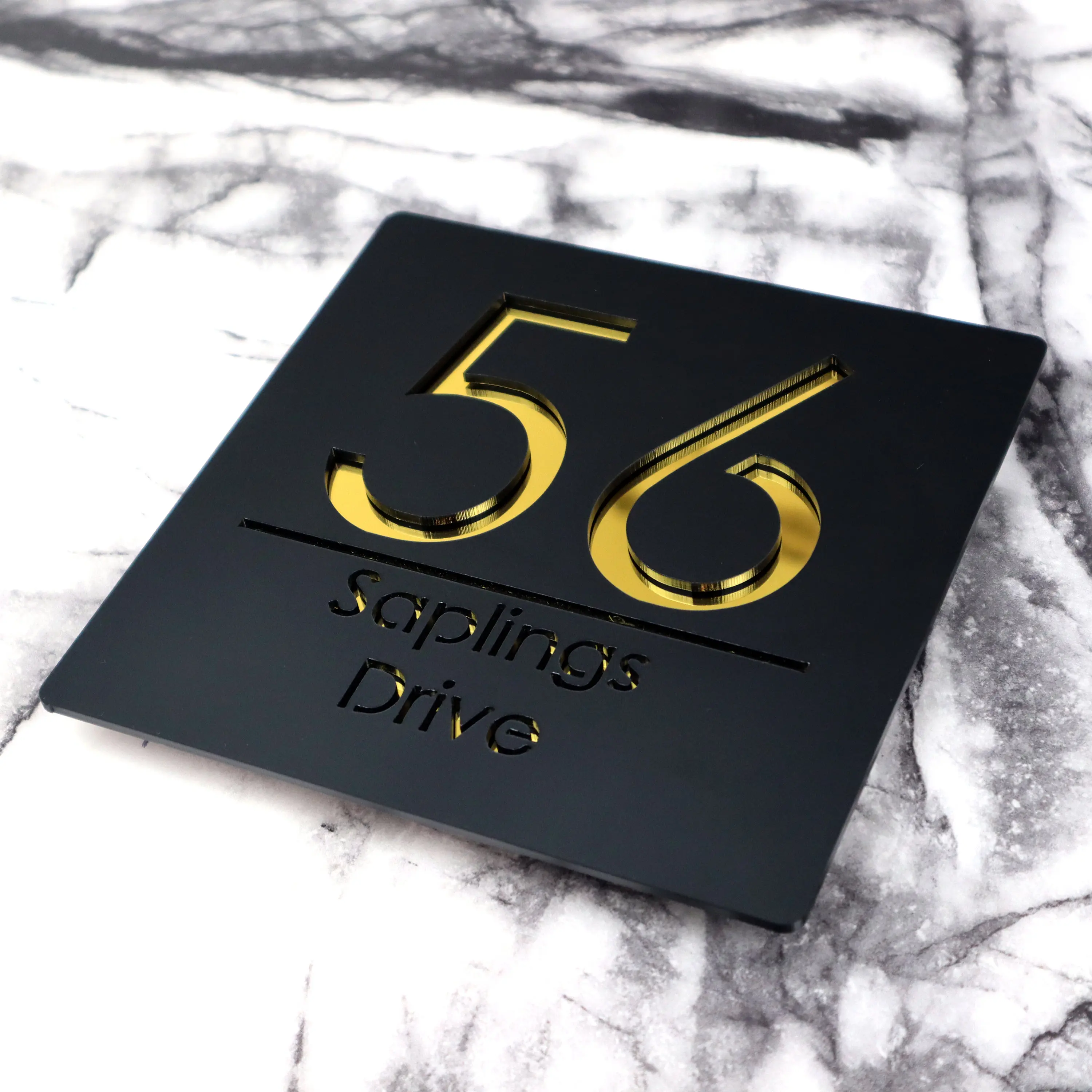Personalized customized modern 3D floating carving House Name Plate acrylic material outdoor house number street sign