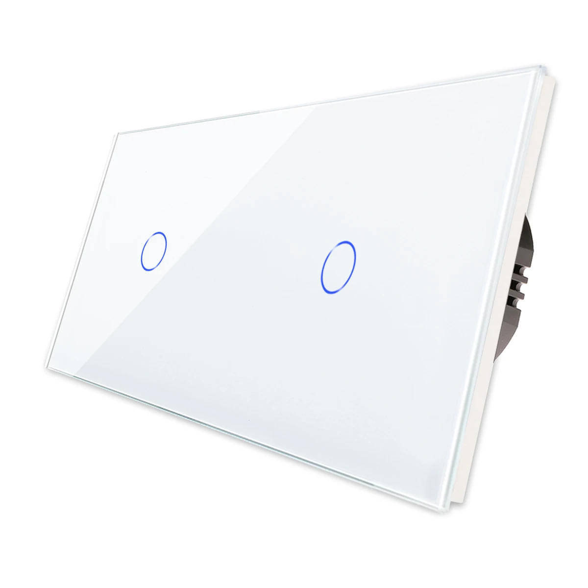 Bingoelec 2Gang Smart Wifi Control Touch Switch 157mm Double Wall Smart Light Switches Crystal Class Panel Switches With Neutral