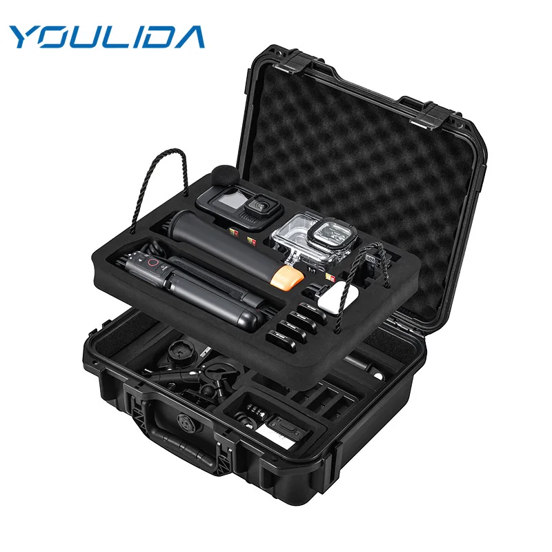 For GoPro Hero 13 12 11 10 9 Carrying Case 2-Layers Hard Waterproof Storage Box Large Capacity Camera Accessories Suitcase