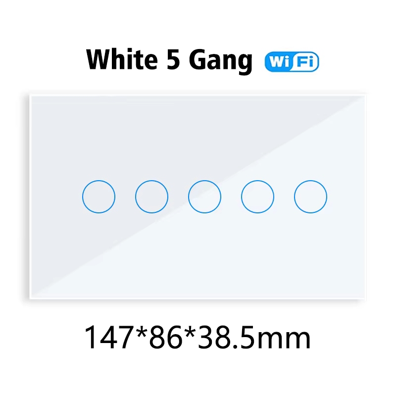 Wifi Smart Touch Light Wall Switch Interruptor Glass Panel 10 Gang 147*86mm Compatible with Alexa Google Home Tuya App SmartLife