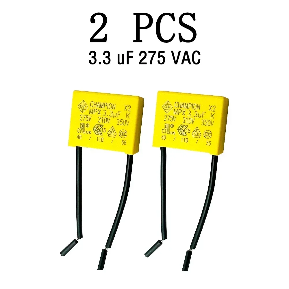 Polypropylene Film capacitor 3.3UF 275vac, suitable for smart touch curtain fan switch, neutral line