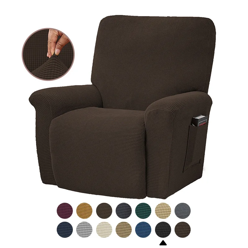 Battilo Recliner Cover Waterproof Elastic Winter Plush Cover For Lazy Sofa All-inclusive Massage Chairs Cover Plaid Slipcover