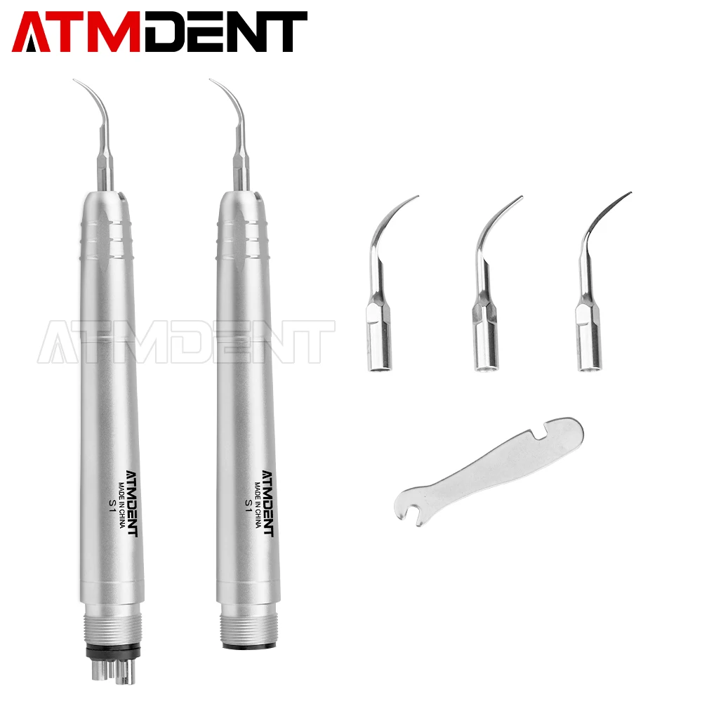 Dental Ultrasonic Air Scaler with 3 Tips Tooth Calculus Remover Cleaning Tool Handpiece Whiten Tooth Cleaner Dentist Lab