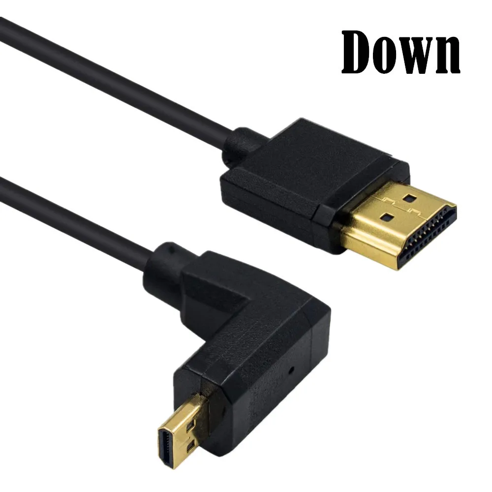 4K * 2K 60Hz HDMI-compatible to Micro HDMI-Compatible 90 Degree High-Definition High-Speed Ultra-Thin Cable for Digital Cameras
