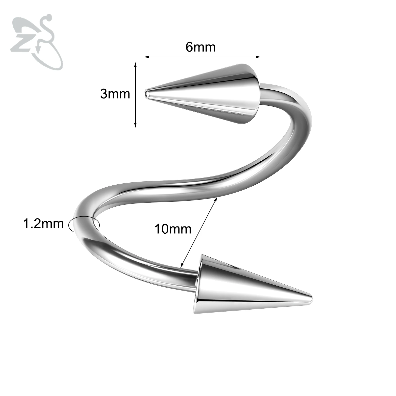 Silver-10X3X6mm