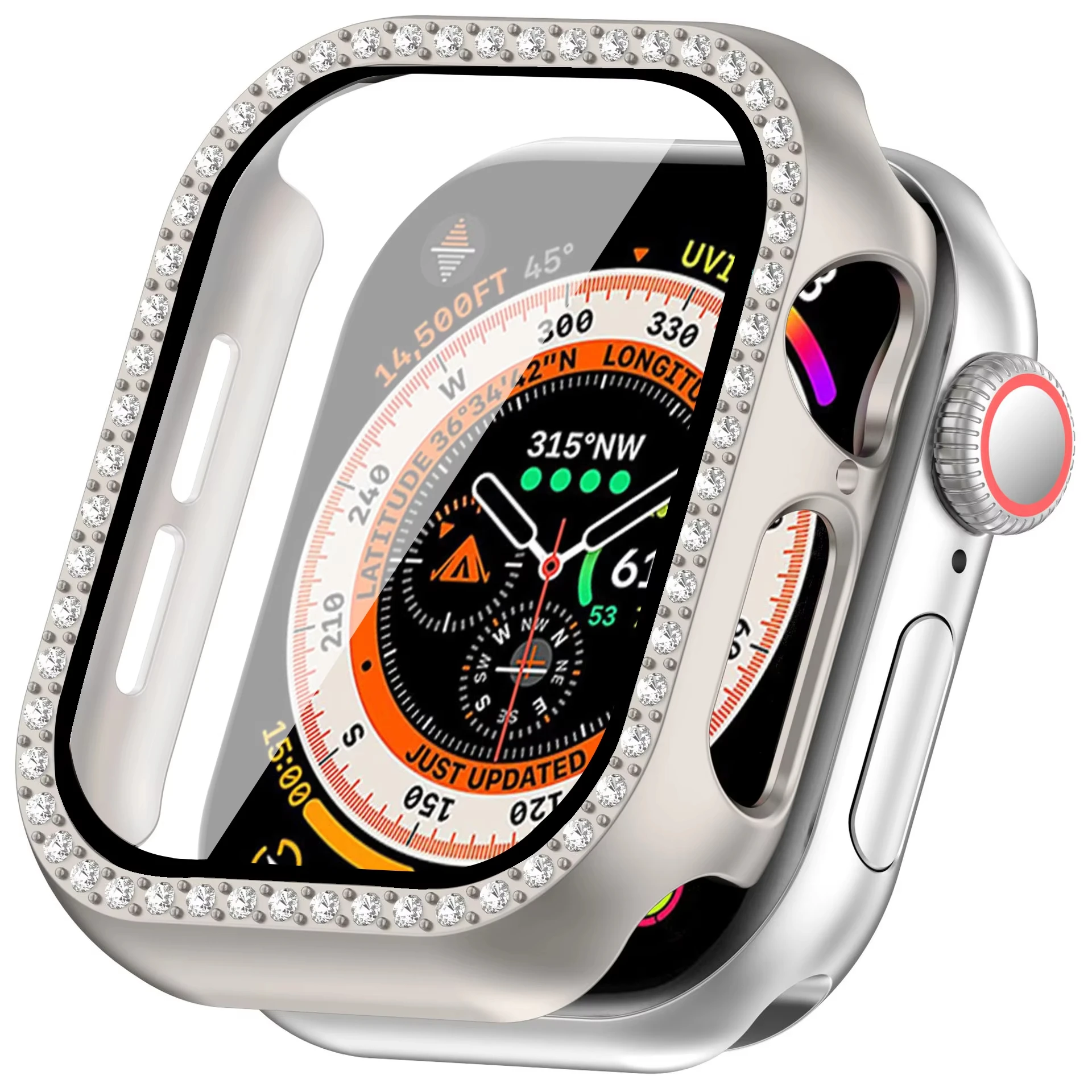 Cover For Apple Watch Case 46mm 42mm Screen Protector Accessories Tempered Glass PC Diamond Bumper iWatch Series 10 Protective