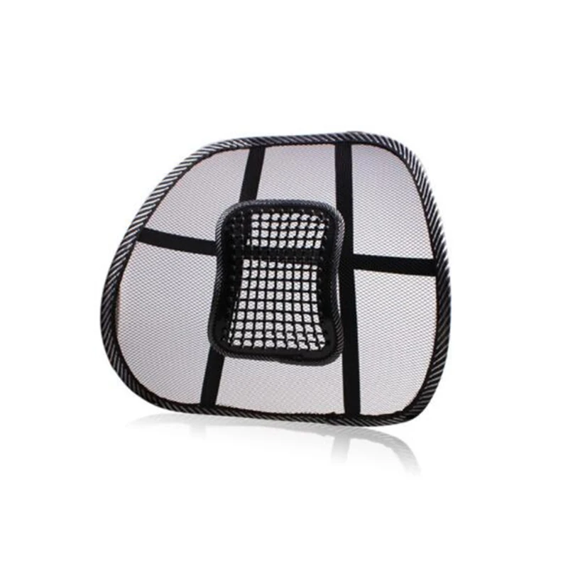 Black Car Seat Office Chair Massage Back Lumbar Support Mesh Breathable Elastic Cushion Pad Back Lumbar Cushion For Car Driver
