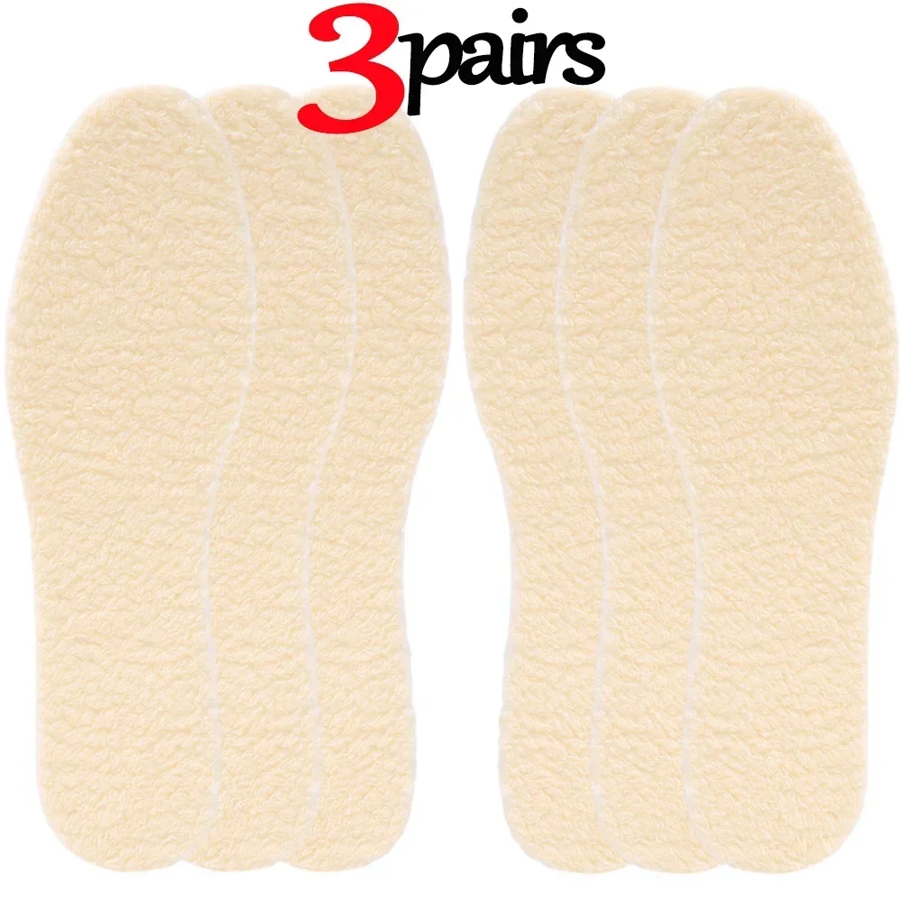 Winter Alpaca Wool Insoles Women Men Self Heated Thermal Shoe Pads Sports Running Warm Plush Thickening Boots Inserts Paddings