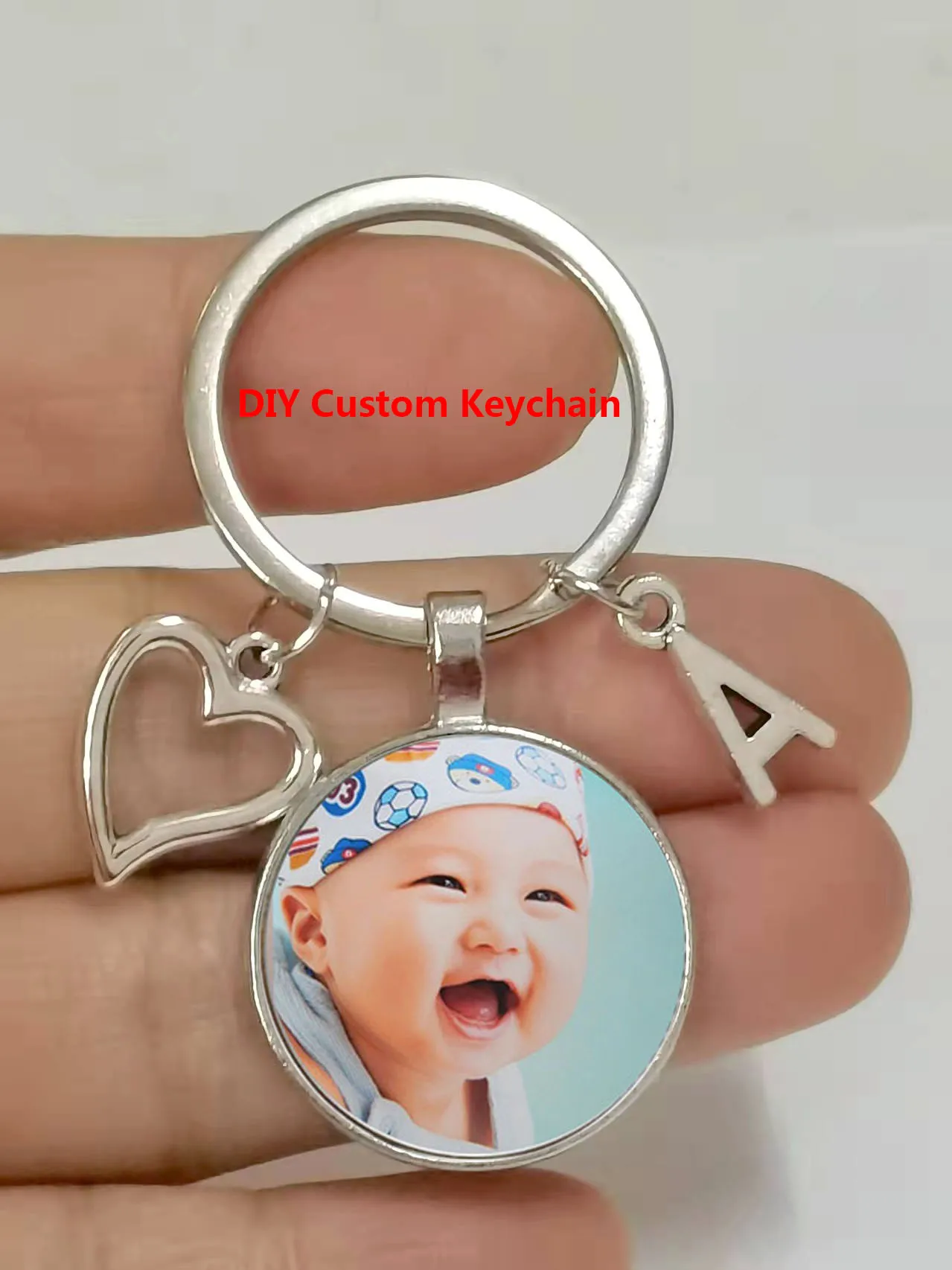 Photo Custom Fashion Keychain Diy Picture Private Custom Photo 26 Letters Love Accessories