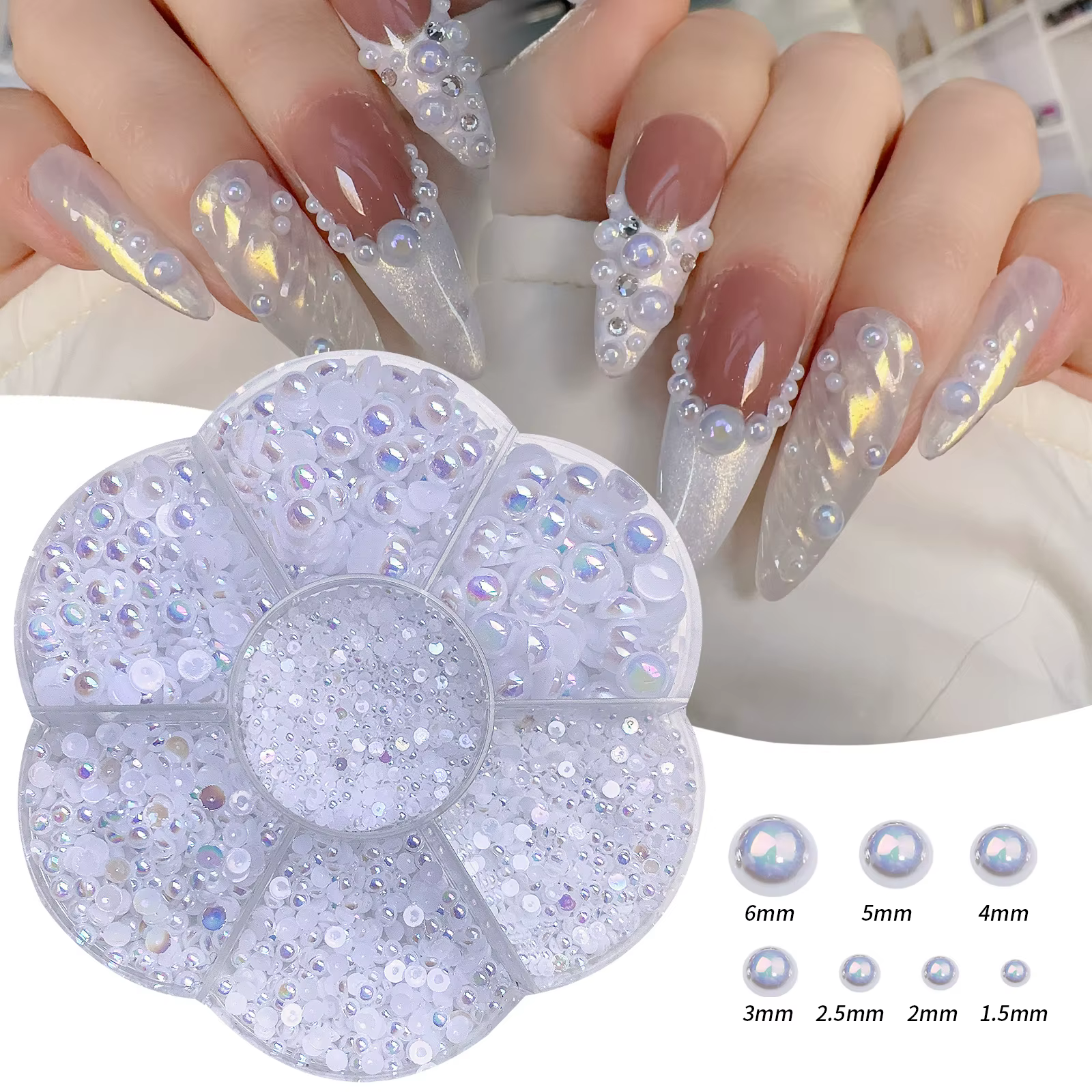Flat Bottom Color Glitter pearl DIY 3D Nail Art Decoration Accessories jewelry for women bags shoes decoration nail art