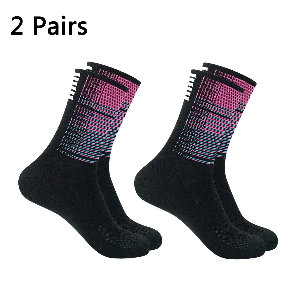 2 Pais High Quality Profession Team Men Women Cycling Socks Bike Socks Breathable Bicycle Socks Outdoor Sportswear Racing Socks