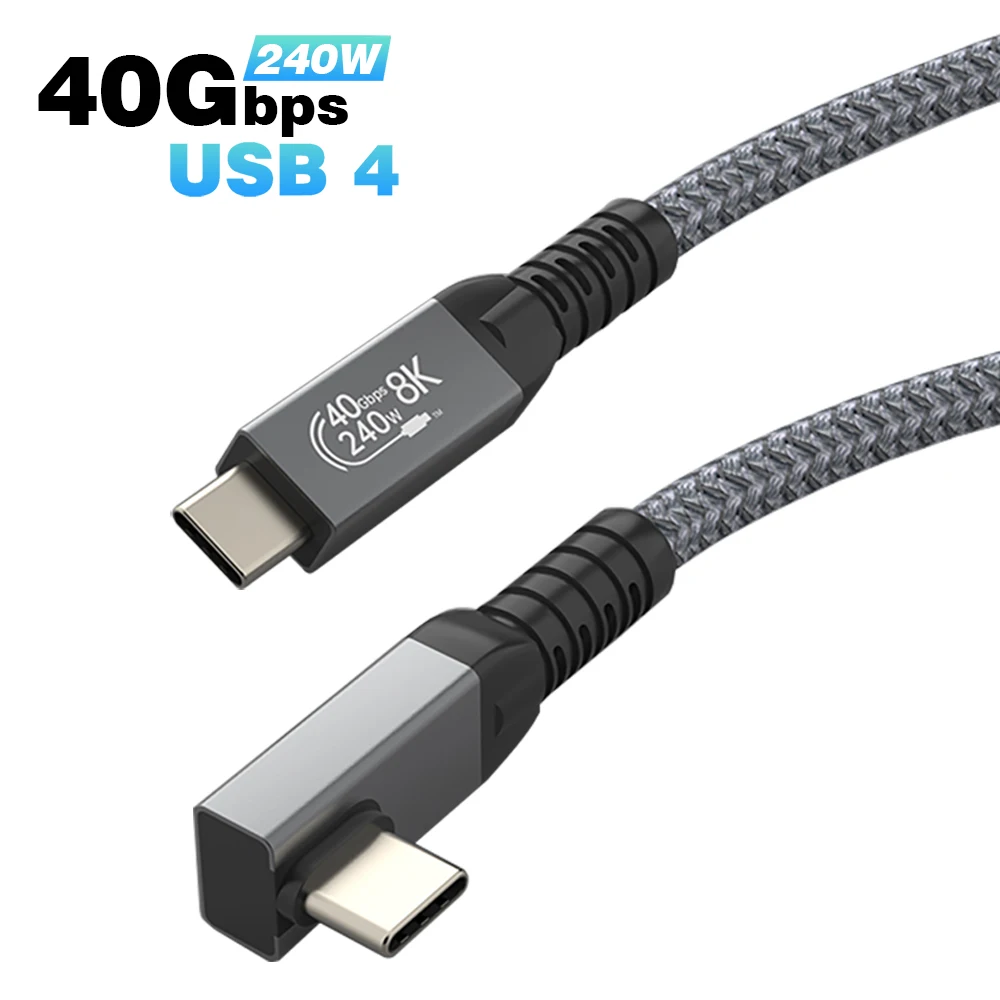 UGOURD USB 4 40Gbps Cable Thunderbolt4 type c elbow 90 degree Angle 240W USB C Cable 8K Male to Male for eGPU ssd box ACASIS