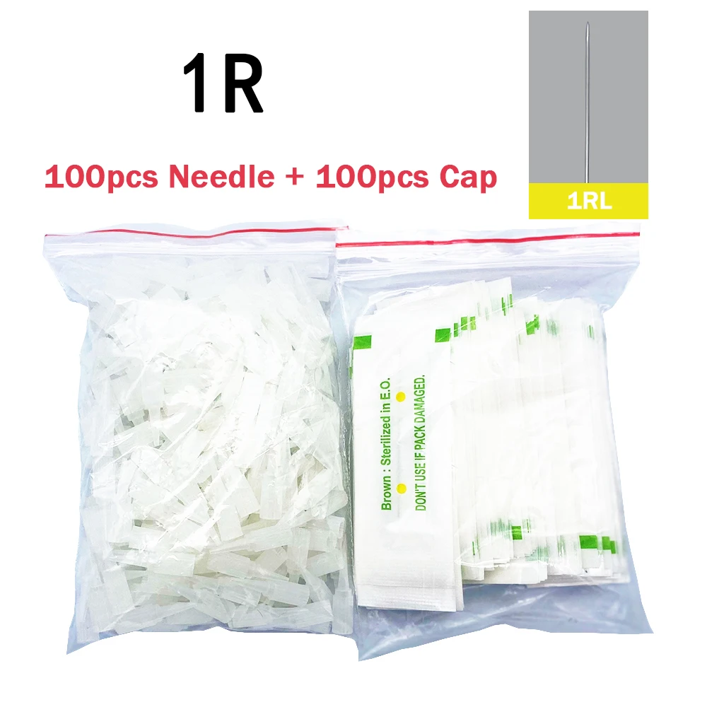 Professional 100PCS Agulhas 3r + 100PCS Ponteiras 3r Universal Dermografo Micropigmentation Pmu Needles for Tattoo Machine Pen