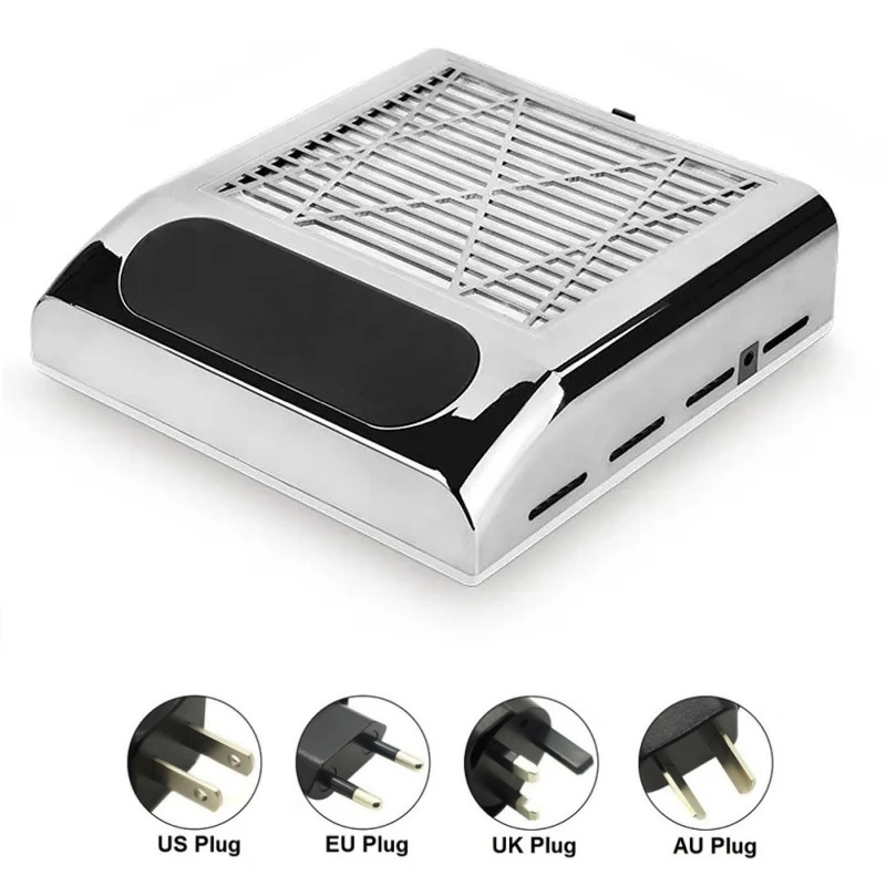 80W Nail Dust Collector With Remove Filter Powerful Vacuum Fan Vent Nail Dust Extractor For Acrylic Nail Salon Equipment