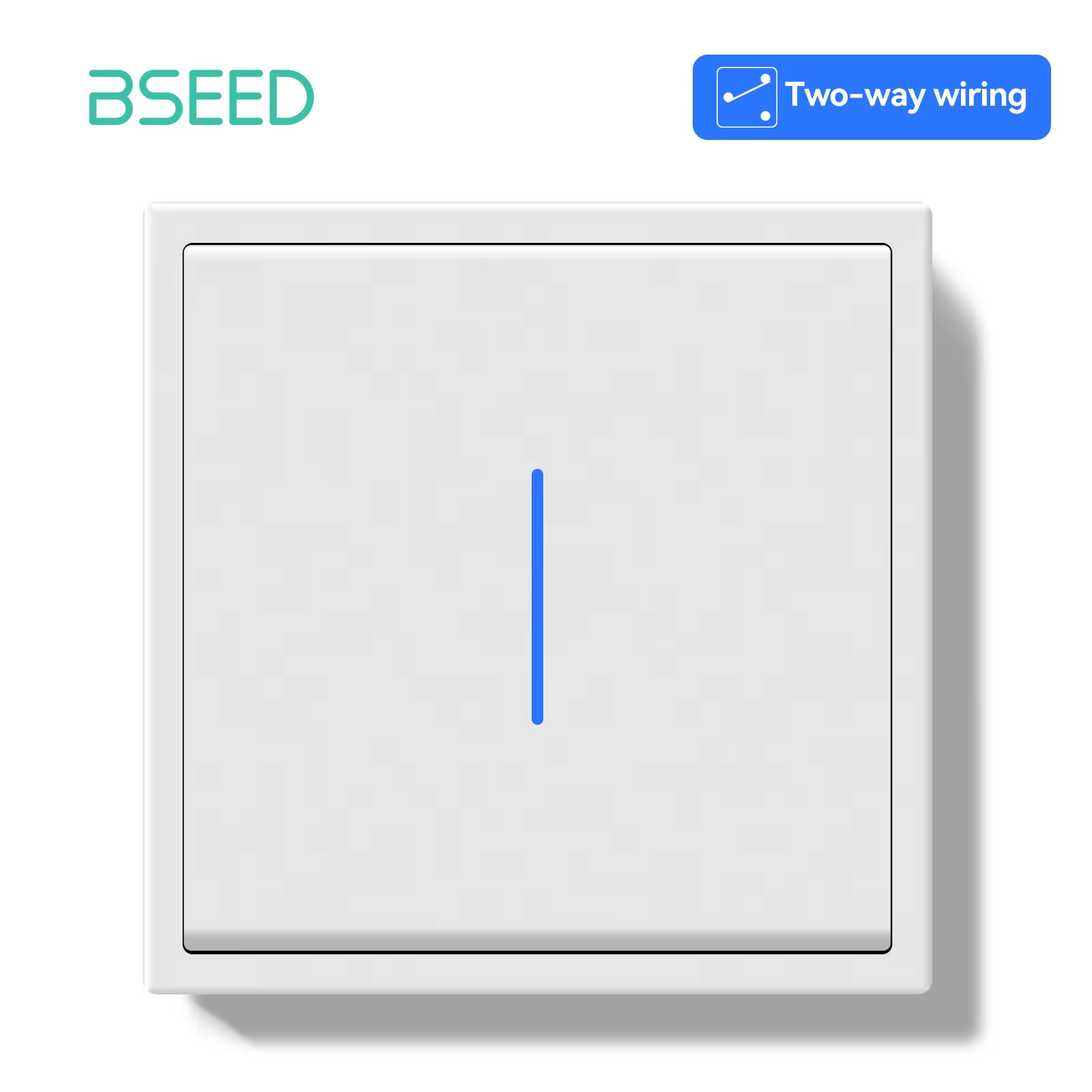 BSEED 1/2Gang 2Way Button Light Switch Wall Switch On/Off Plastic Frame Switch On Off For Stairs 10A 250V LED Backlight