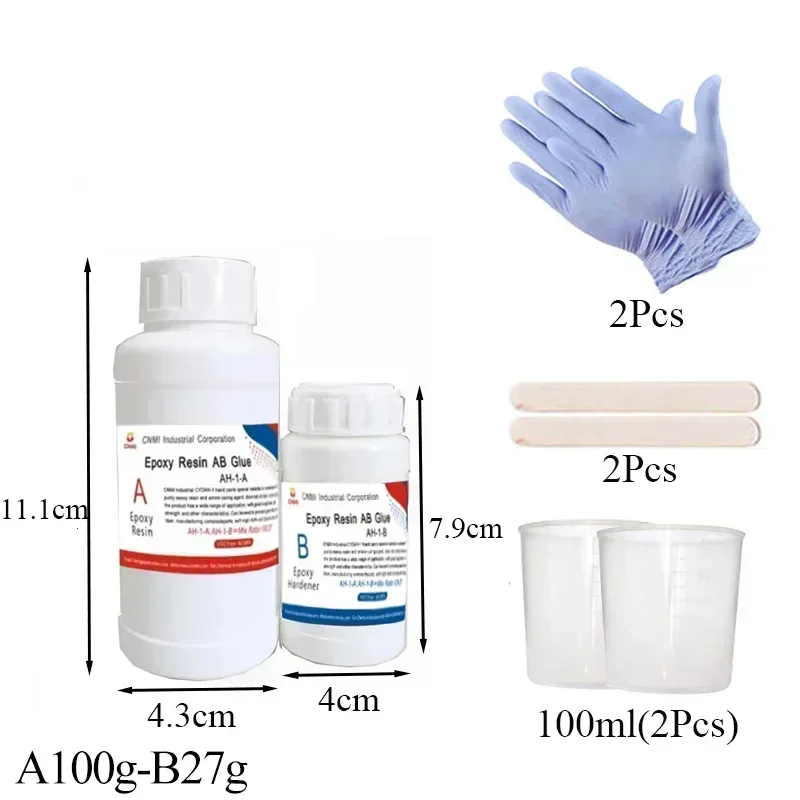 100:27 AB Epoxy Resin Carbon Fiber Surface Reinforcement Glue DIY Handmade Easy Penetrate for Auto Parts Repair Model Airplane