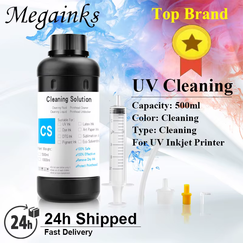 500ML UV cleaning LED UV Ink Printhead Tube Cleaner Solution Fluid for Epson Roland Mimaki Mutoh Ricoh Printer Cleaning Liquid