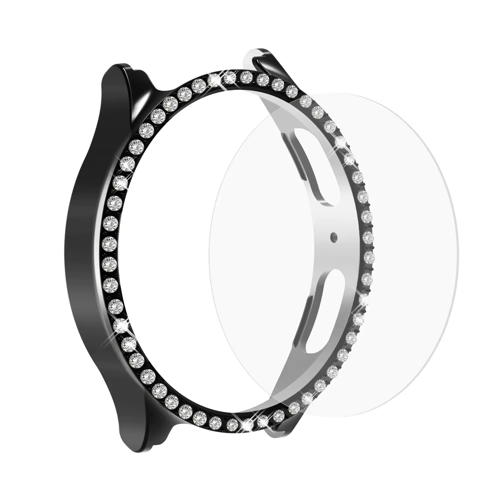 Bling Diamond Case for Galaxy Watch 5 Screen Protector 40mm 44mmTempered Glass Protective Hard PC Cover Bumper Watch 5Pro 45mm