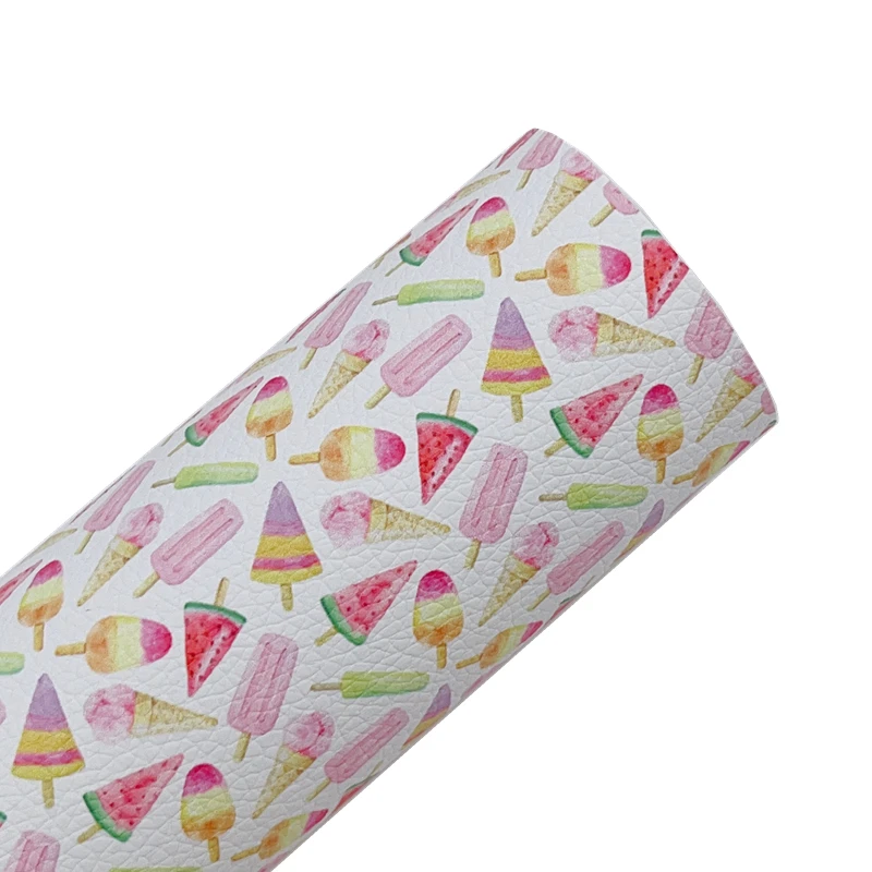 New Rainbow 30x22cm/A4 Sweet Summer Dessert Fruit Icecream Artisan Leatherette For DIY Hair Bows, Bags, Accessores, Furniture