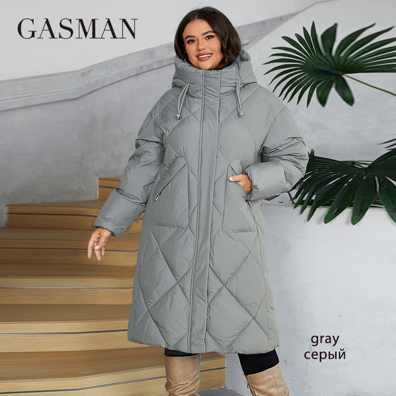 GASMAN 2024 Women's winter jacket Plus size L-6XL Women coat Brand Fashion Thick cotton Windproof Hooded parka 88609