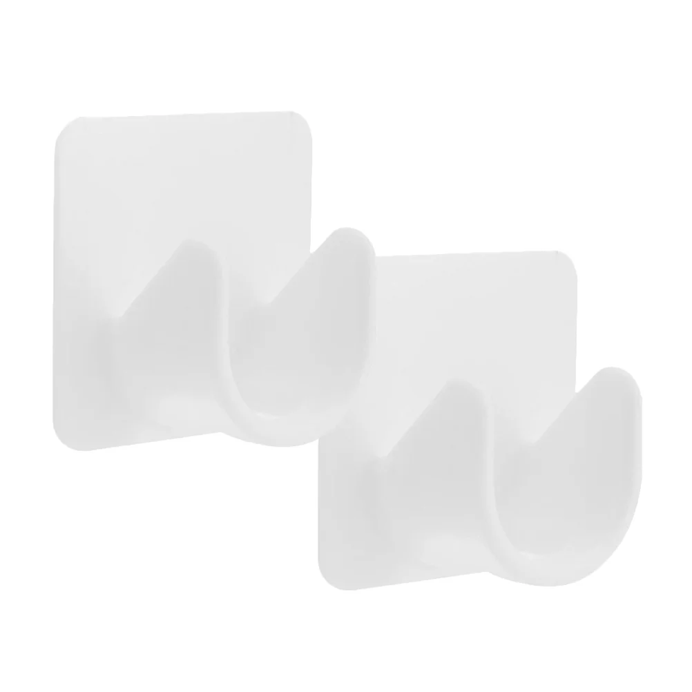 2 Pcs Rod Holder Without Drilling Holes Tension Holders Curtain Poles Stands Hook Bath Rack Support Sticky Shower Accessory