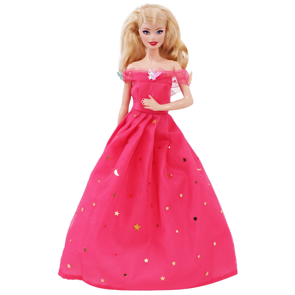 2023Princess Dress Barbies Fashion Evening Dress+Formal Hat Handmade Doll Clothes Suit For 30cm Doll Accessories Diy Girl's Gift