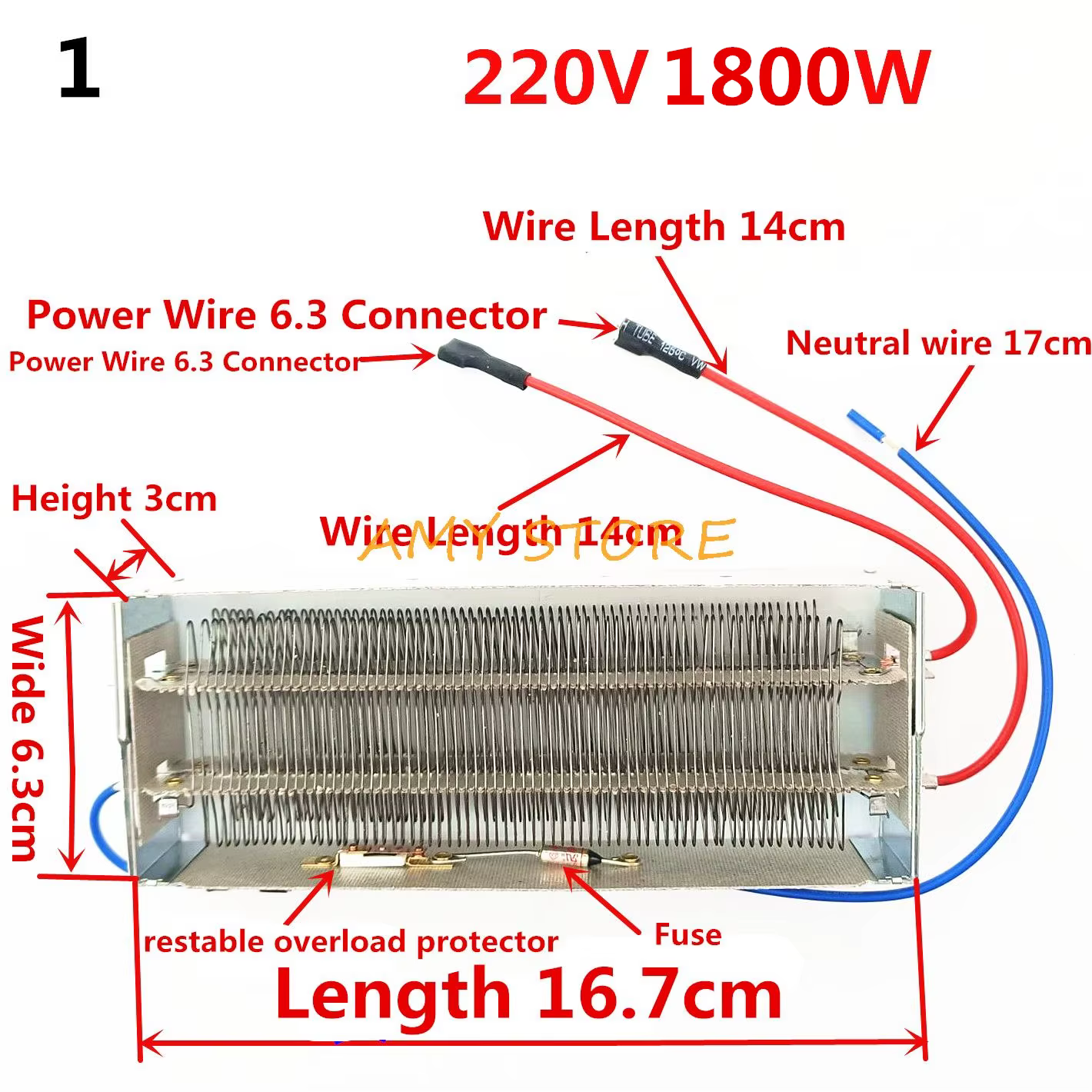 1800W 167x63mm