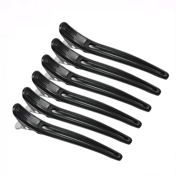 12PCS Hairdressing Section Clamps Hair Clips Alloy Plastic Pro Hairdressing Hairpins Cutting Salon Hair Styling Tools