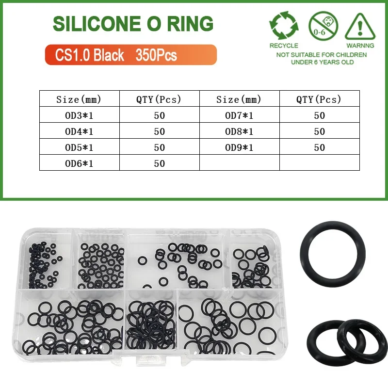 Black 350Pcs CS1.0mm