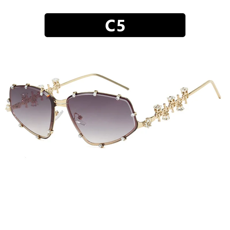 Diamond Studded Glasses Frame Flat Mirror Large Frame Glasses Cool Sweet Girl Fashion Women Eyewear