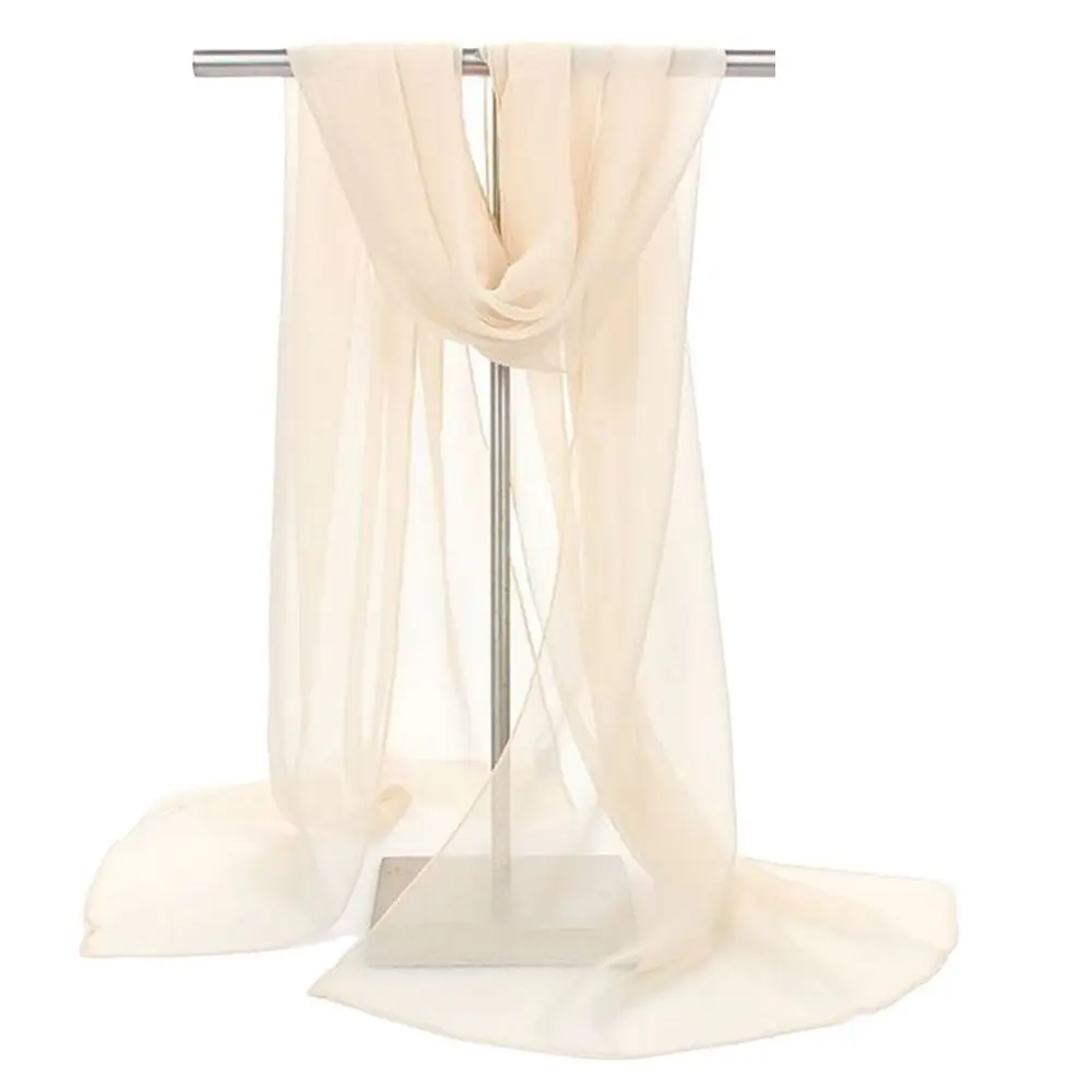 Summer Sun Protection Scarf Solid Color Literature Pashmina Soft Long Wrap Hijab Women