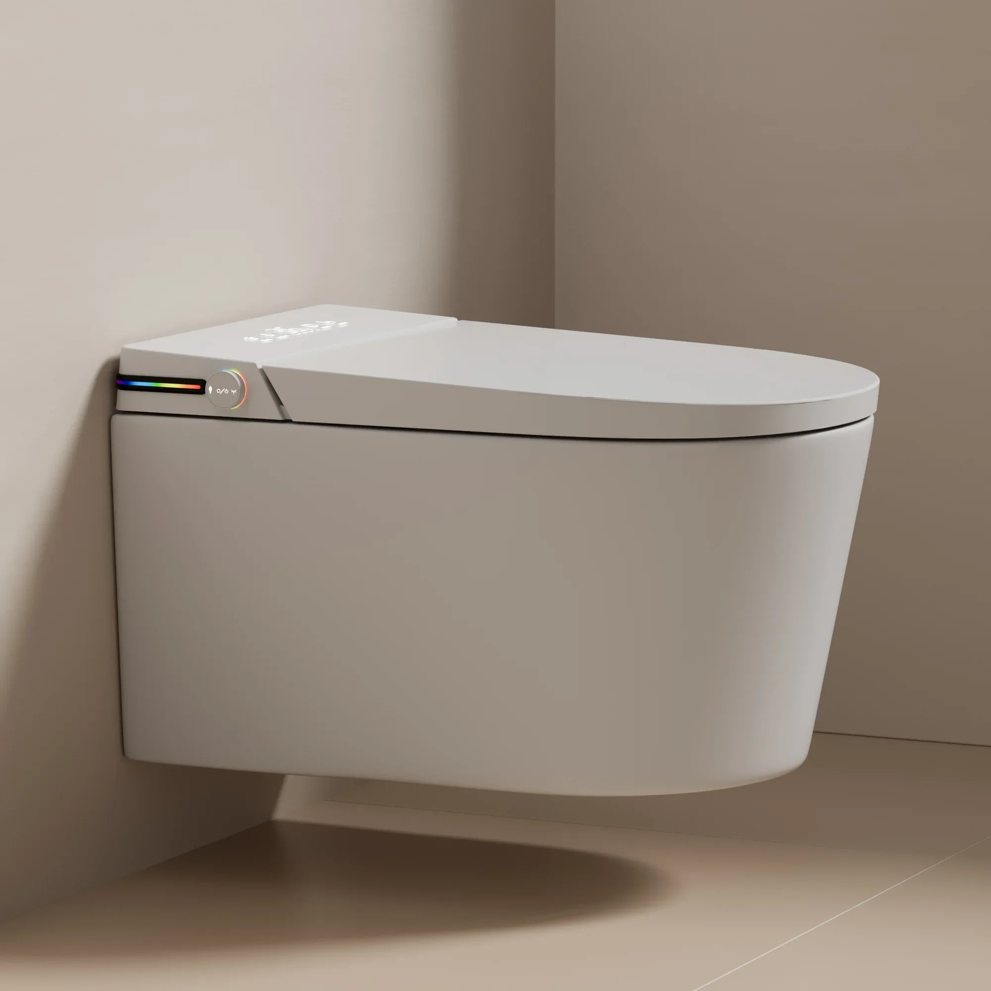 Smart Toilet, Automatic Toilet Back To Wall Bidet Bathroom Intelligent Wc Toilet Hidden Tank Wall Hung Bidet with Remote
