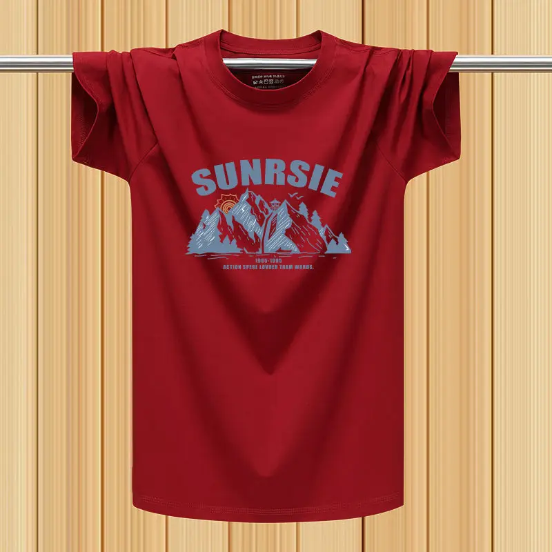 Summer Streetwear Mens Clothing Casual Men's T-Shirt Tops Orange Tee O-Neck Short Sleeve Teenagers Sportswear Tshirt for Men