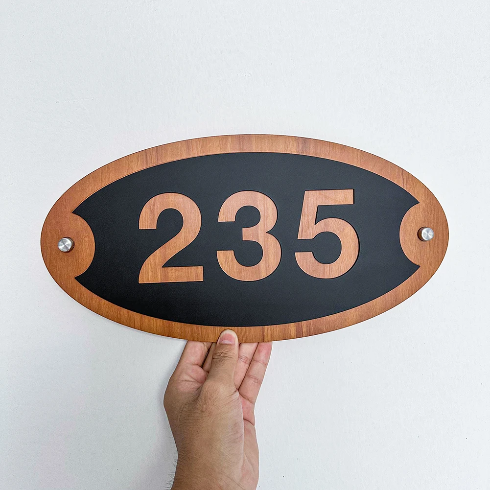 Personalized Exterior House Number Sign 3D Acrylic Cutting Door Plate Customized Outdoor Street Number Family Name Sign