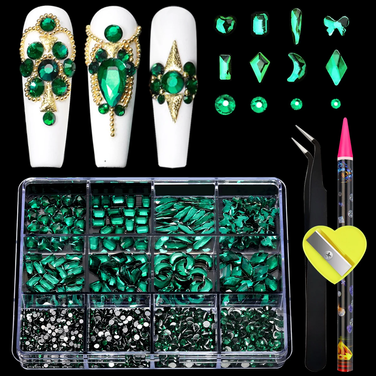 green Rhinestones