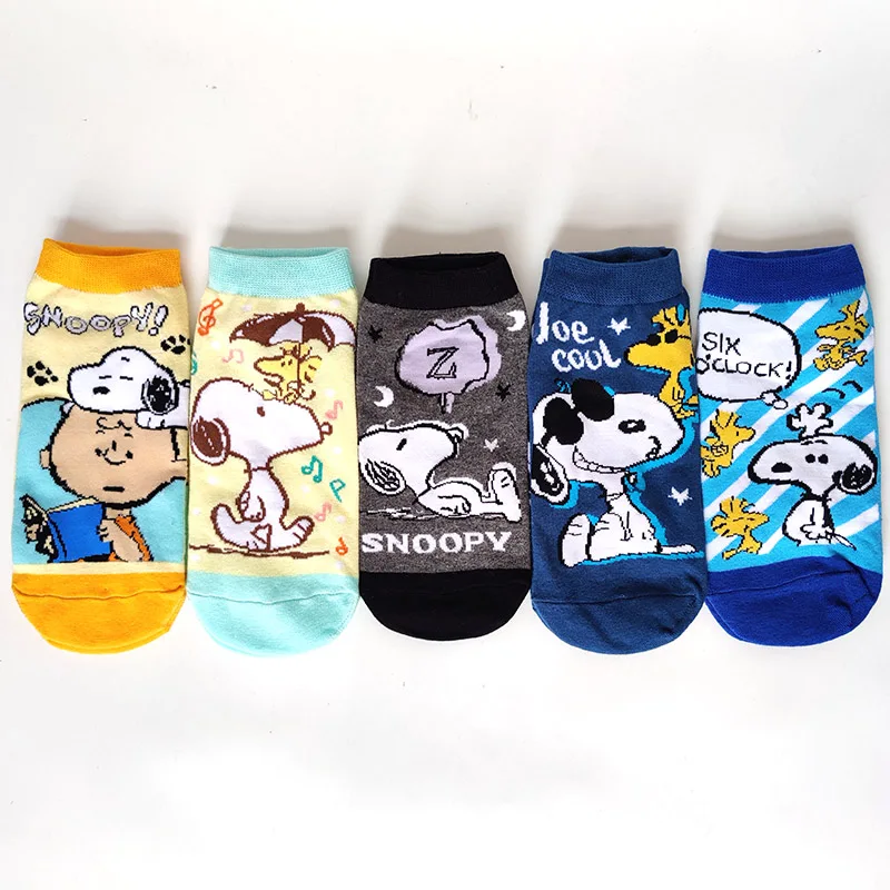 5 Pairs/Pack Funny Happy Women Socks Cartoon Couple Slippers Cotton Fashion Men Cosplay Sock
