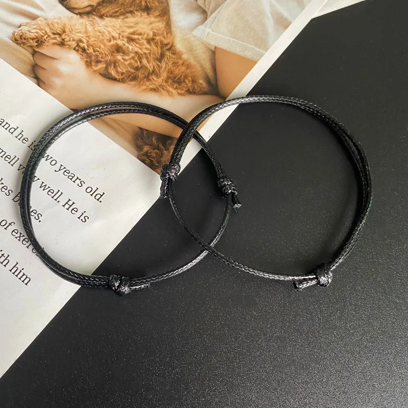 2 pcs /lots Rope Anklet Black White Red Color Adjustable Classic Men Women Summer Barefoot Sandals Jewelry On Foot