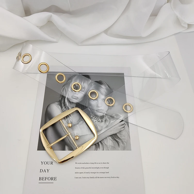 Designer Transparent Belts For Women High Quality Female Waist Wide Clear Corset Belt Plus Size Big Waistband Coat Strap